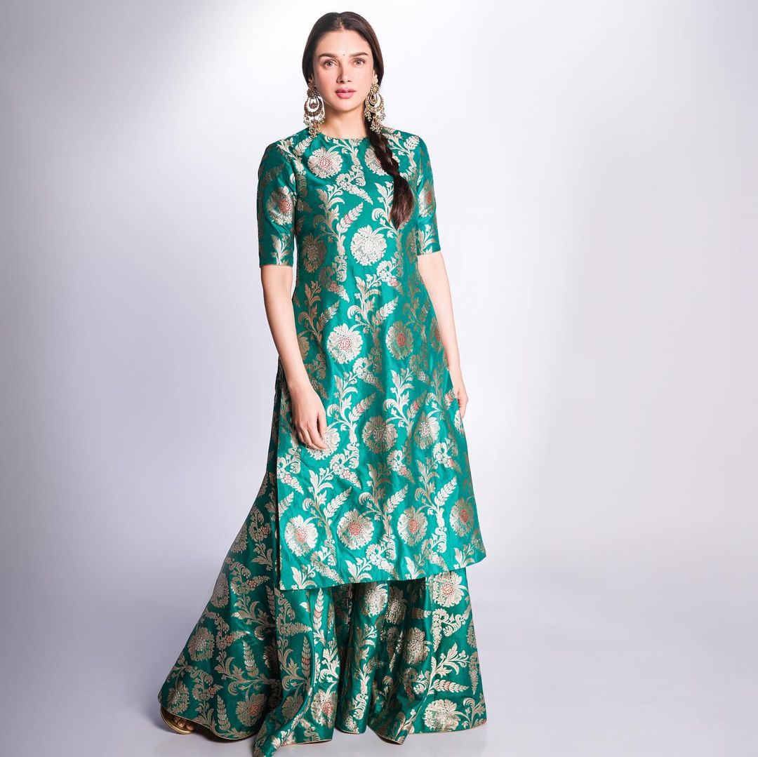 SOUTH INDIAN ACTRESS ADITI RAO HYDARI IN GREEN SALWAR KAMEEZ 5